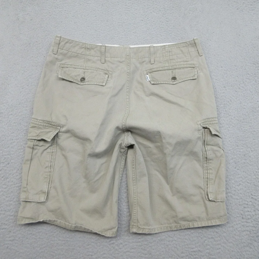 Levis Cargo Shorts Mens 34x11‎ Beige 100% Cotton Canvas Utility Hiking Outdoor